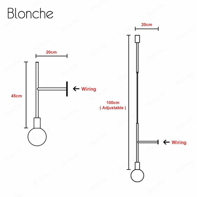 Applique murale design à branche et boule en verre blanc