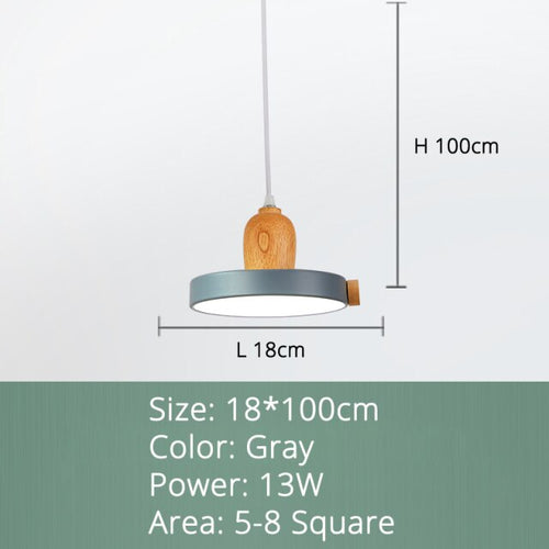 Lámpara de suspensión Carmina circular escandinava de madera y metal