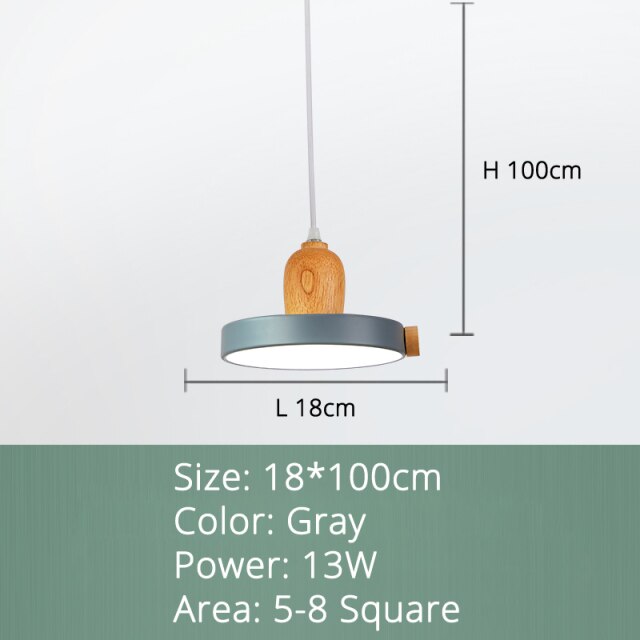 pendant light Scandinavian circular wood and metal colored Carmina