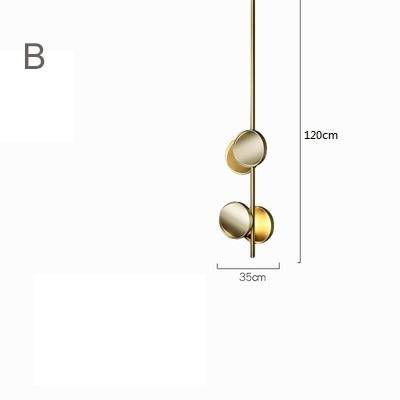 Suspension design à LED en métal et disque doré Luxury - vue 5 sur 6