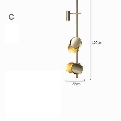 pendant light LED design in metal and gold disc Luxury