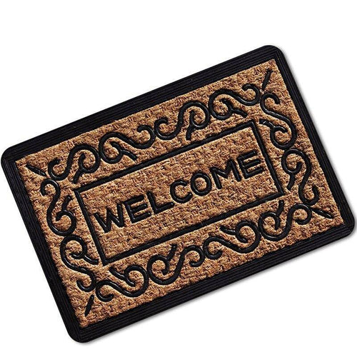 Paillasson rectangle "Welcome" aux bordures arrondies