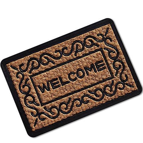 Welcome" rectangle doormat with rounded edges