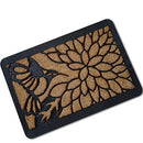 Paillasson rectangle dessin oiseau et feuilles aux bordures arrondies