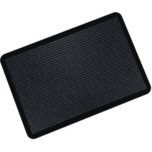 Striped black rectangle mat with rounded edges