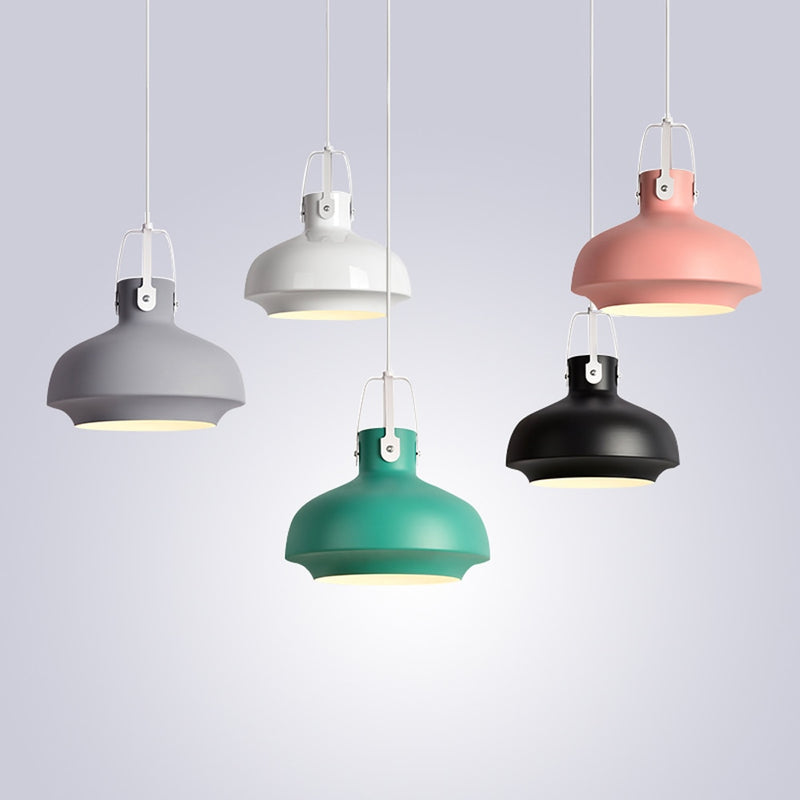 pendant light industrial with lampshade rounded and colored Aliza
