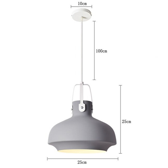 pendant light industrial with lampshade rounded and colored Aliza