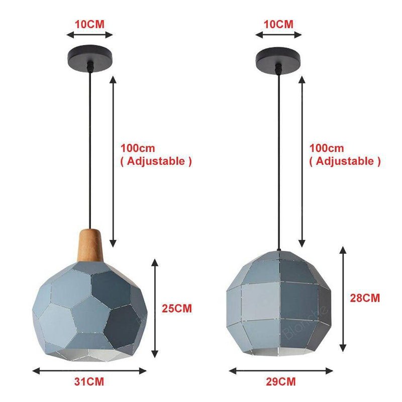 Suspension design LED sphère colorée en métal