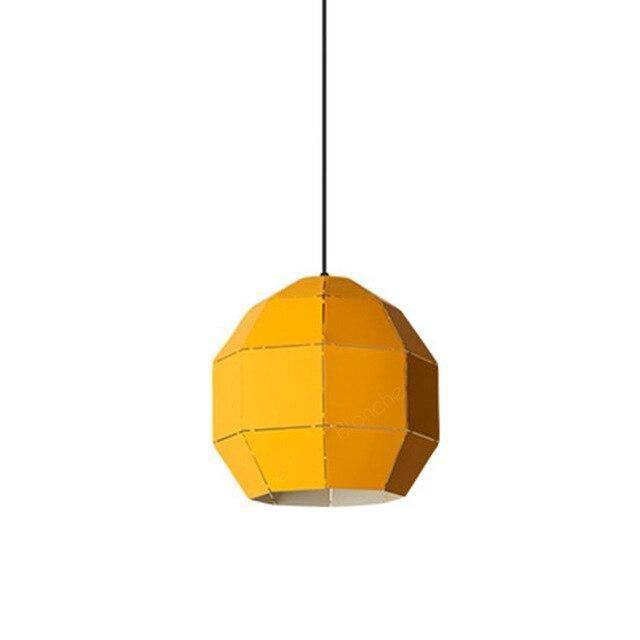 pendant light LED design colored metal sphere