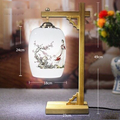 Lampe de bureau ou chevet potence style chinois en bois - vue 12 sur 12