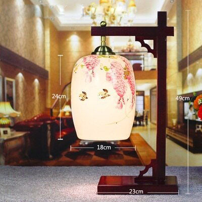 Lampe de bureau ou chevet potence style chinois en bois