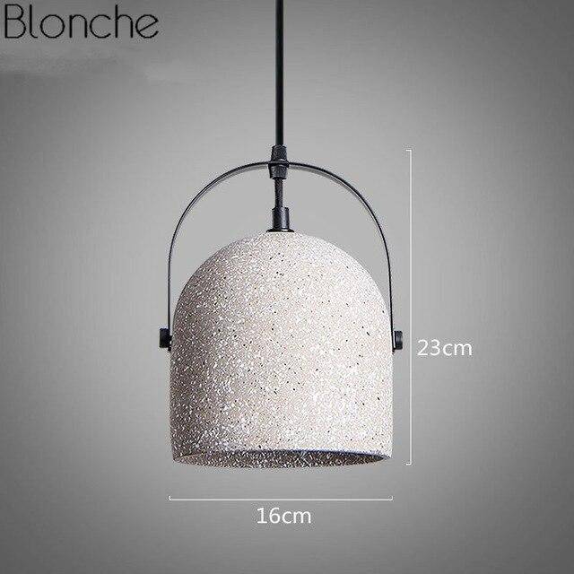 Suspension design LED arrondie en ciment style terrazzo