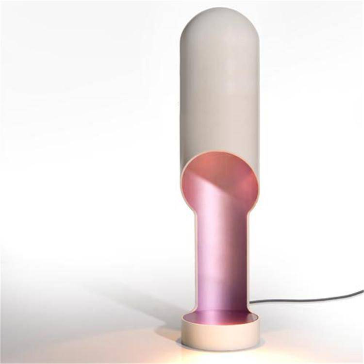 Lampe de bureau ou chevet design cylindre ouvert en aluminium - vue 3 sur 5