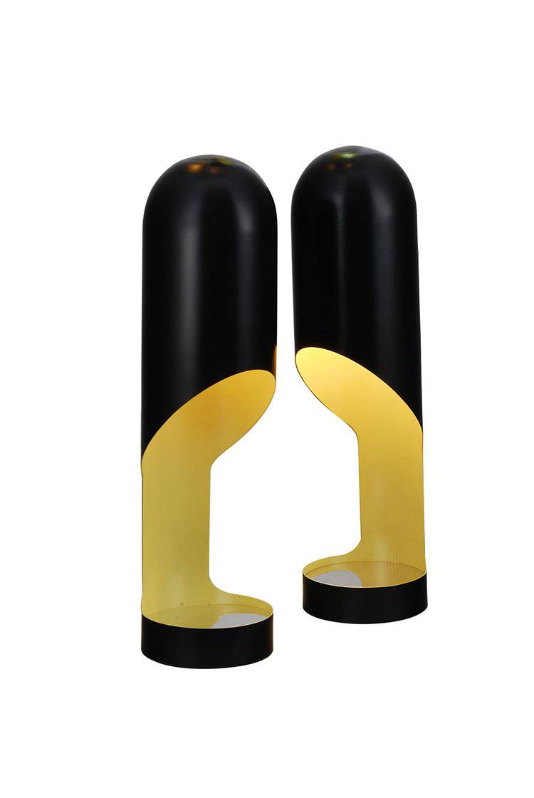 Lampe de bureau ou chevet design cylindre ouvert en aluminium - vue 5 sur 5