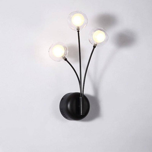 Applique murale design à LED noire avec trois boules en verre Hotel - vue 5 sur 6