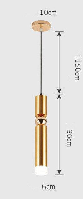 pendant light Simplicity LED chrome tube cylinder