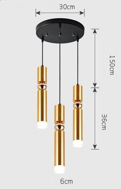 pendant light Simplicity LED chrome tube cylinder