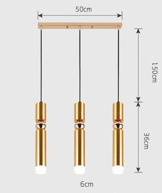 pendant light Simplicity LED chrome tube cylinder