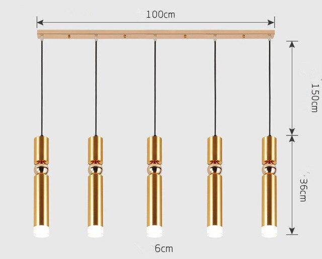 Suspension cylindrique tube chromé à LED Simplicity