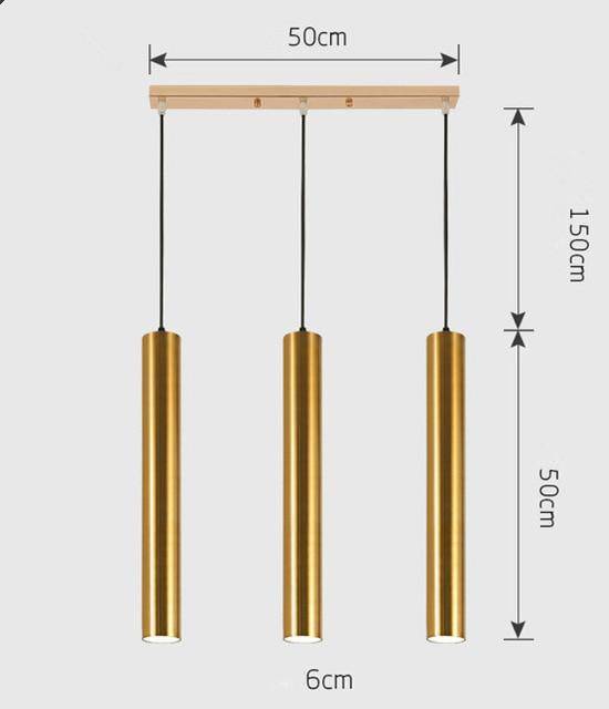 pendant light Simplicity LED chrome tube cylinder