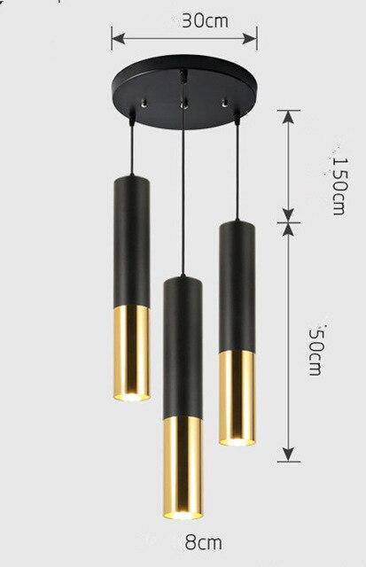 Suspension cylindrique tube chromé à LED Simplicity