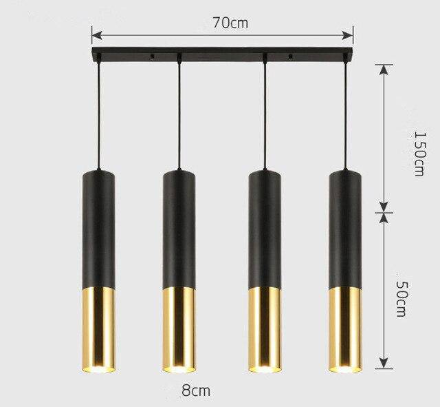 Suspension cylindrique tube chromé à LED Simplicity