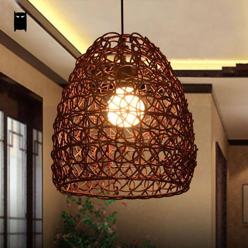 pendant light bamboo design Coffee