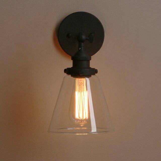 wall lamp retro metal LED wall light with lampshade glass Permo
