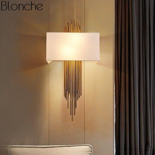 Applique murale design à LED dorée avec abat-jour blanc Luxury - vue 2 sur 5