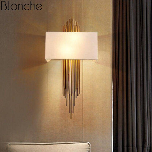 wall lamp gold LED wall design with lampshade white Luxury