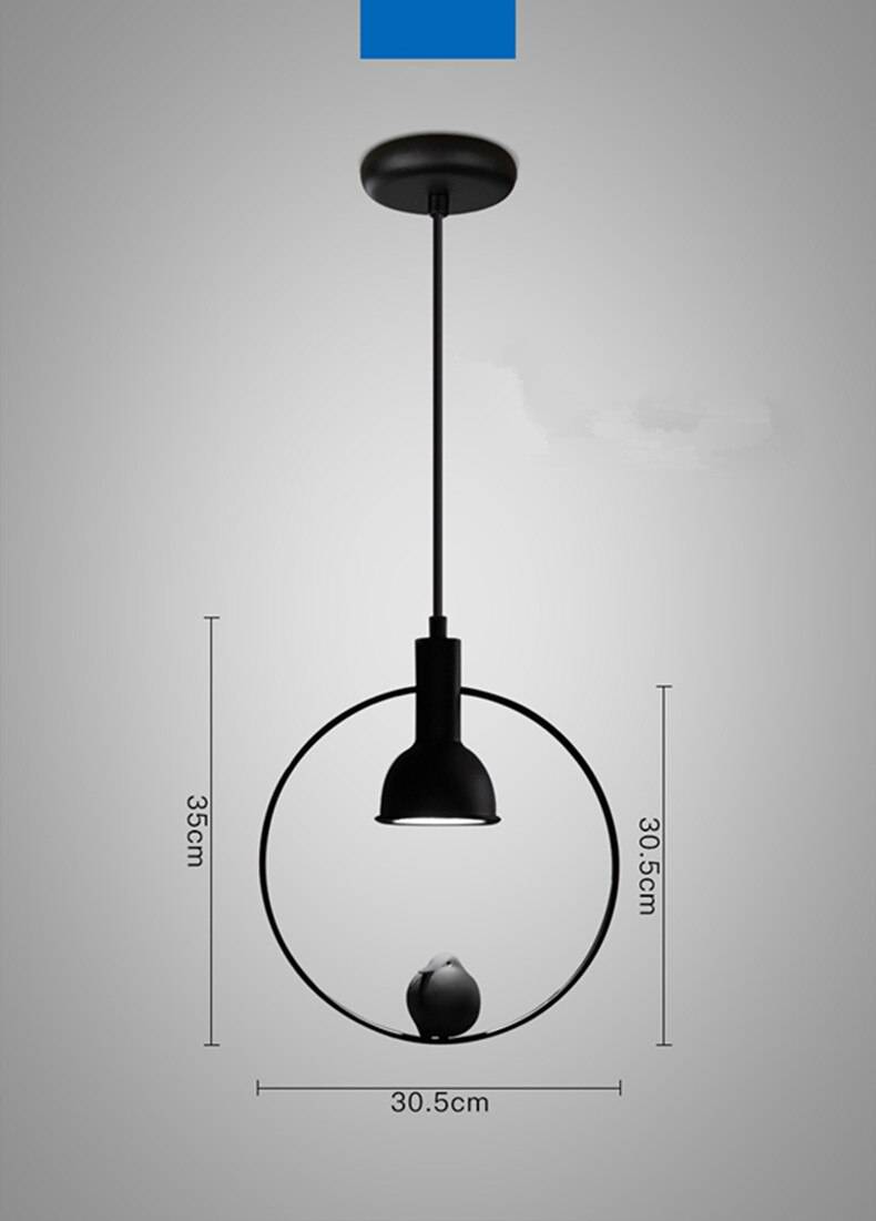 pendant light industrial with bird perched Bird