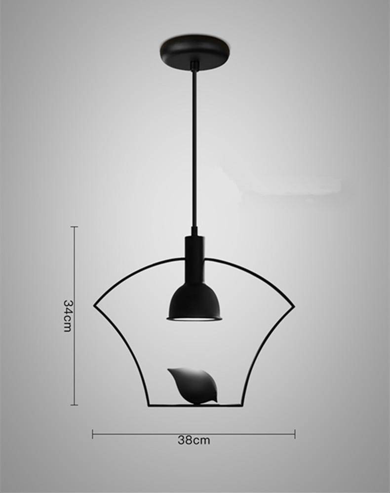 pendant light industrial with bird perched Bird