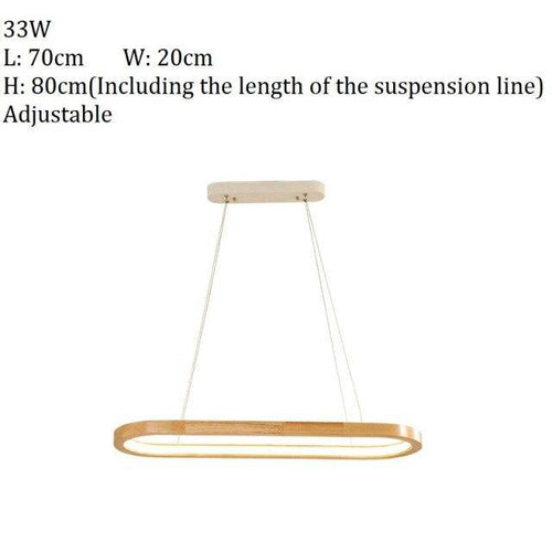 Lustre design à LED avec anneau en bois Light