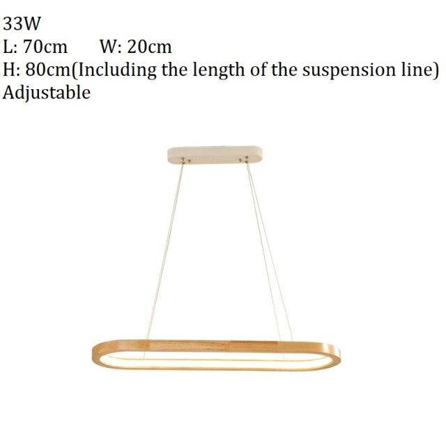 LED design chandelier with wooden ring Light