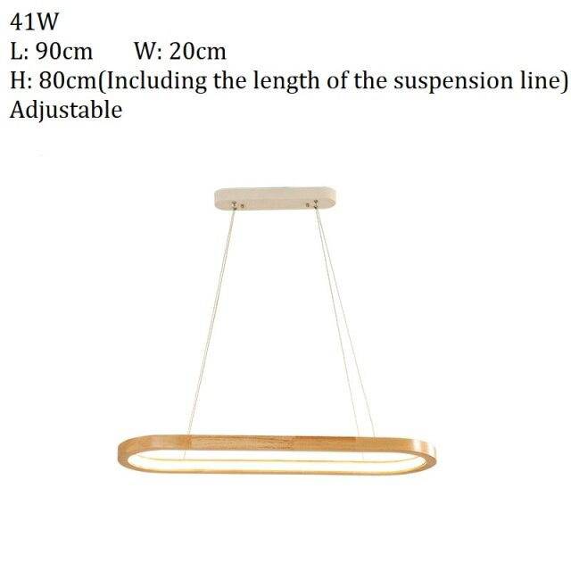 Lustre design à LED avec anneau en bois Light - vue 6 sur 6
