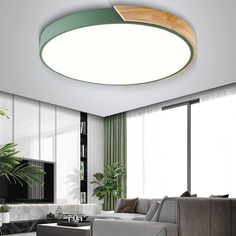 Modern round metallic ceiling light Leonidas