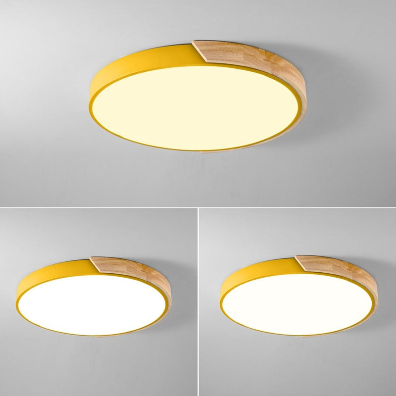 Modern round metallic ceiling light Leonidas