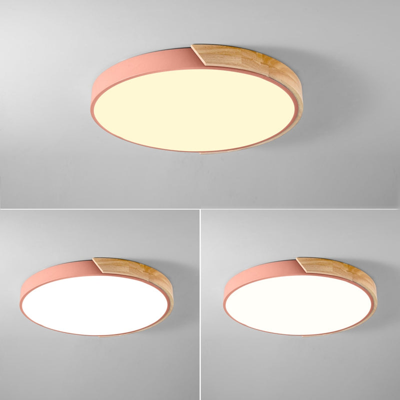 Modern round metallic ceiling light Leonidas