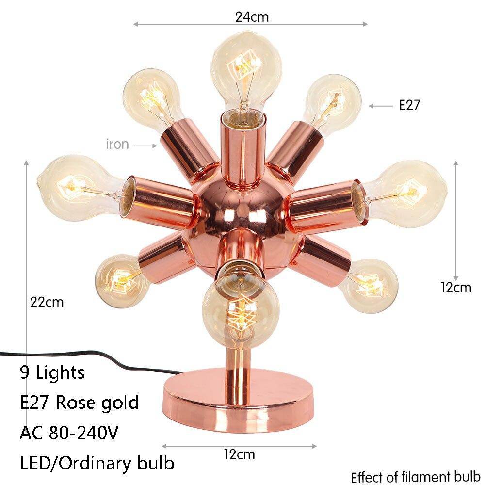 Lampe à poser design à LED rose gold avec plusieurs ampoules Creative - vue 6 sur 7