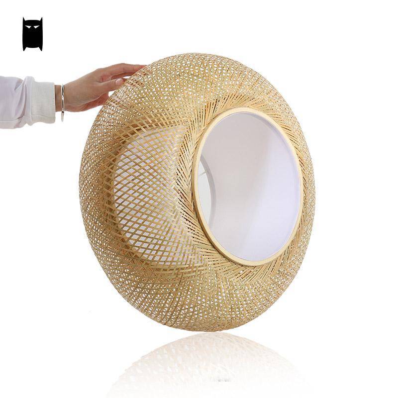 Suspension en bambou rond ovale style japonais Woven