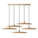 Suspension design à LED avec abat-jours en bois style Nordic