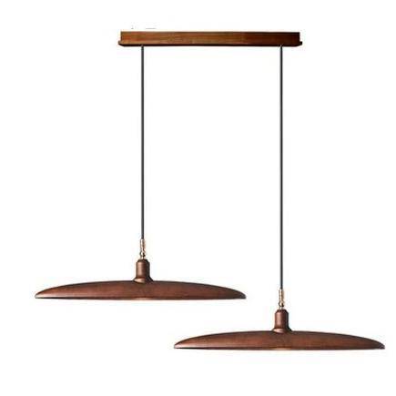 Suspension design à LED avec abat-jours en bois style Nordic