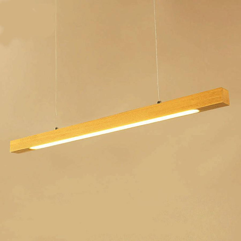 Lustre design en bois long à LED Bar