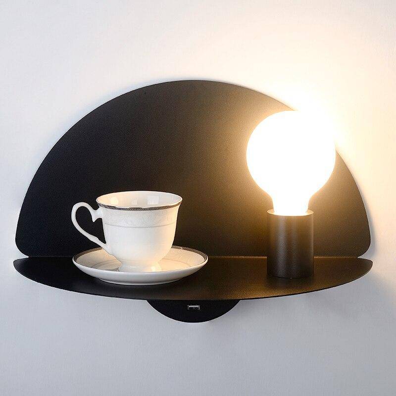 wall lamp LED with shelf and switch