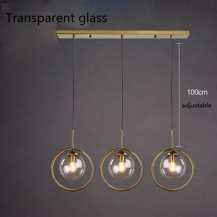 pendant light golden LED ball design smoked glass