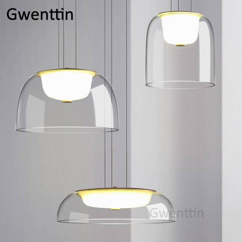Suspension LED en verre de plusieurs formes arrondies design - vue 9 sur 10