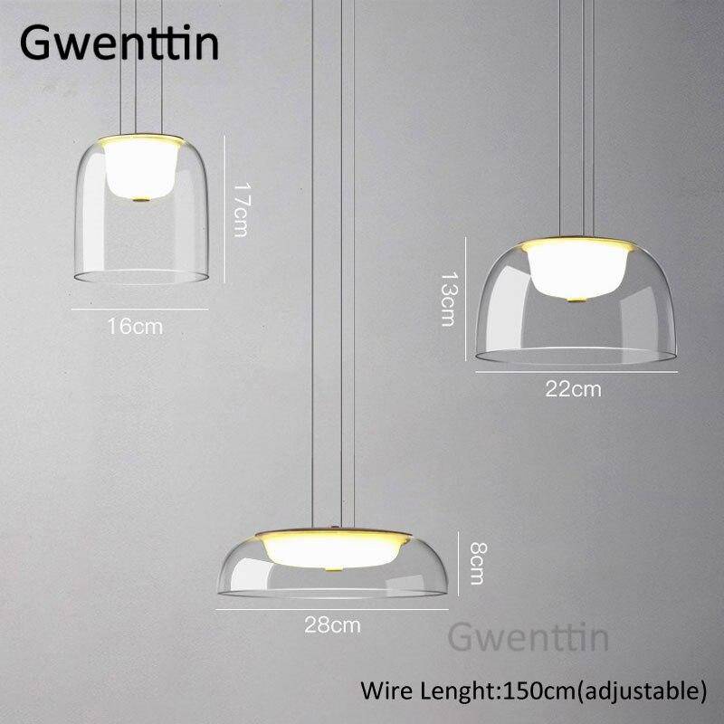 Lámpara de suspensión LEDs de cristal con diferentes formas curvas design