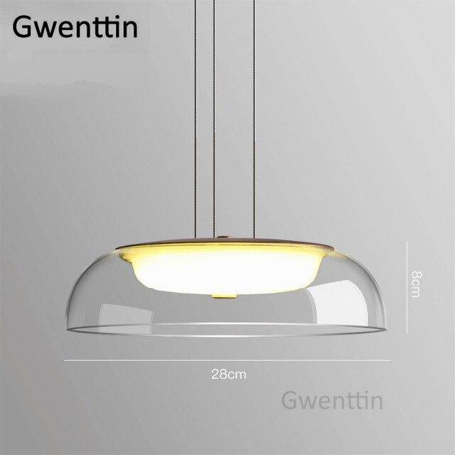 Lámpara de suspensión LEDs de cristal con diferentes formas curvas design