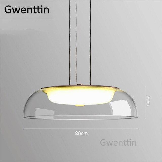 Suspension LED en verre de plusieurs formes arrondies design