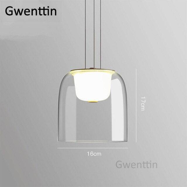 Lámpara de suspensión LEDs de cristal con diferentes formas curvas design